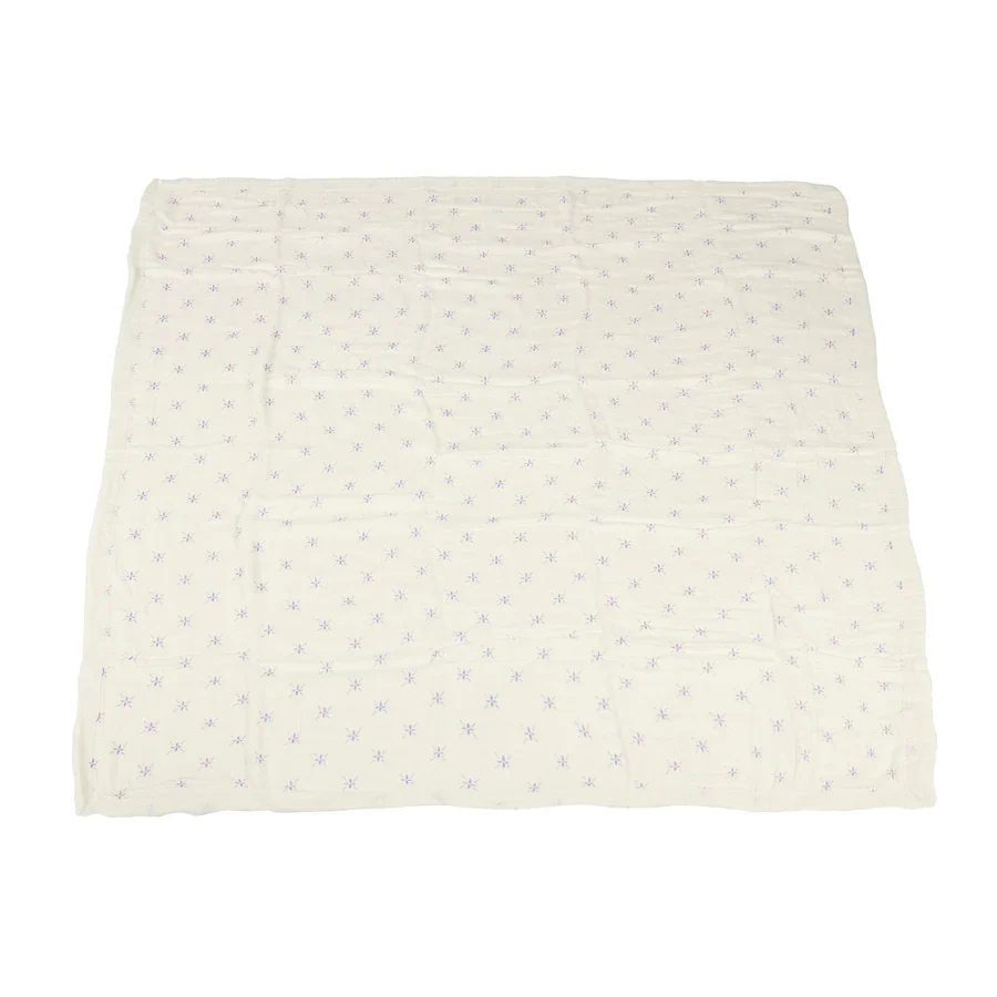 BABY - Lavender Flower And White Bamboo Muslin Blanket - Image 4