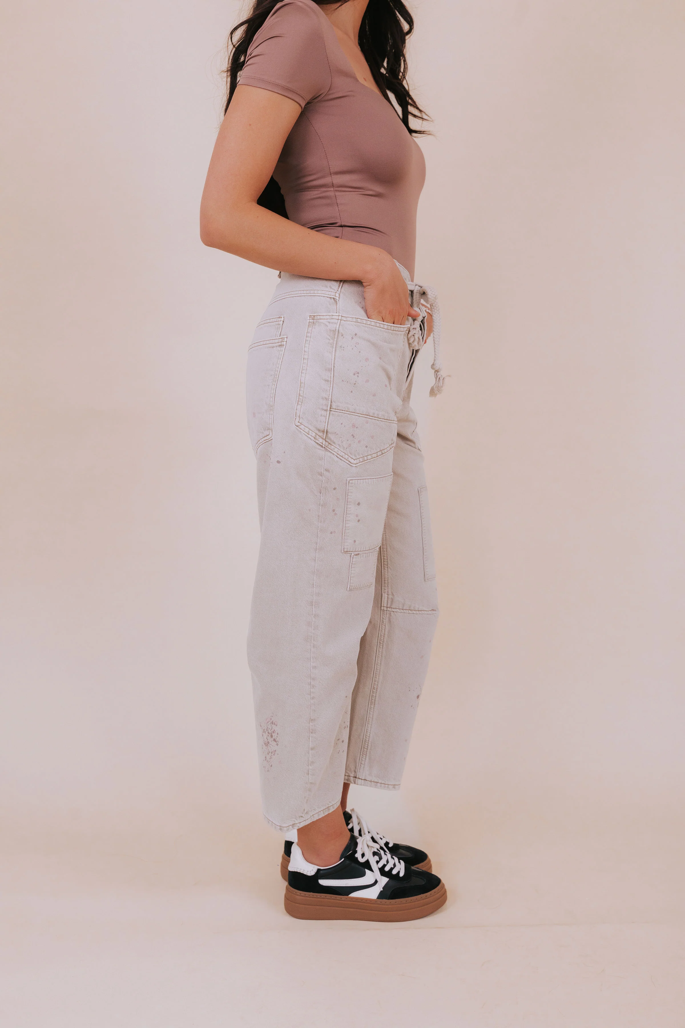 FREE PEOPLE - Moxie Pull-On Barrel Jeans - 2 Colors! - Image 3