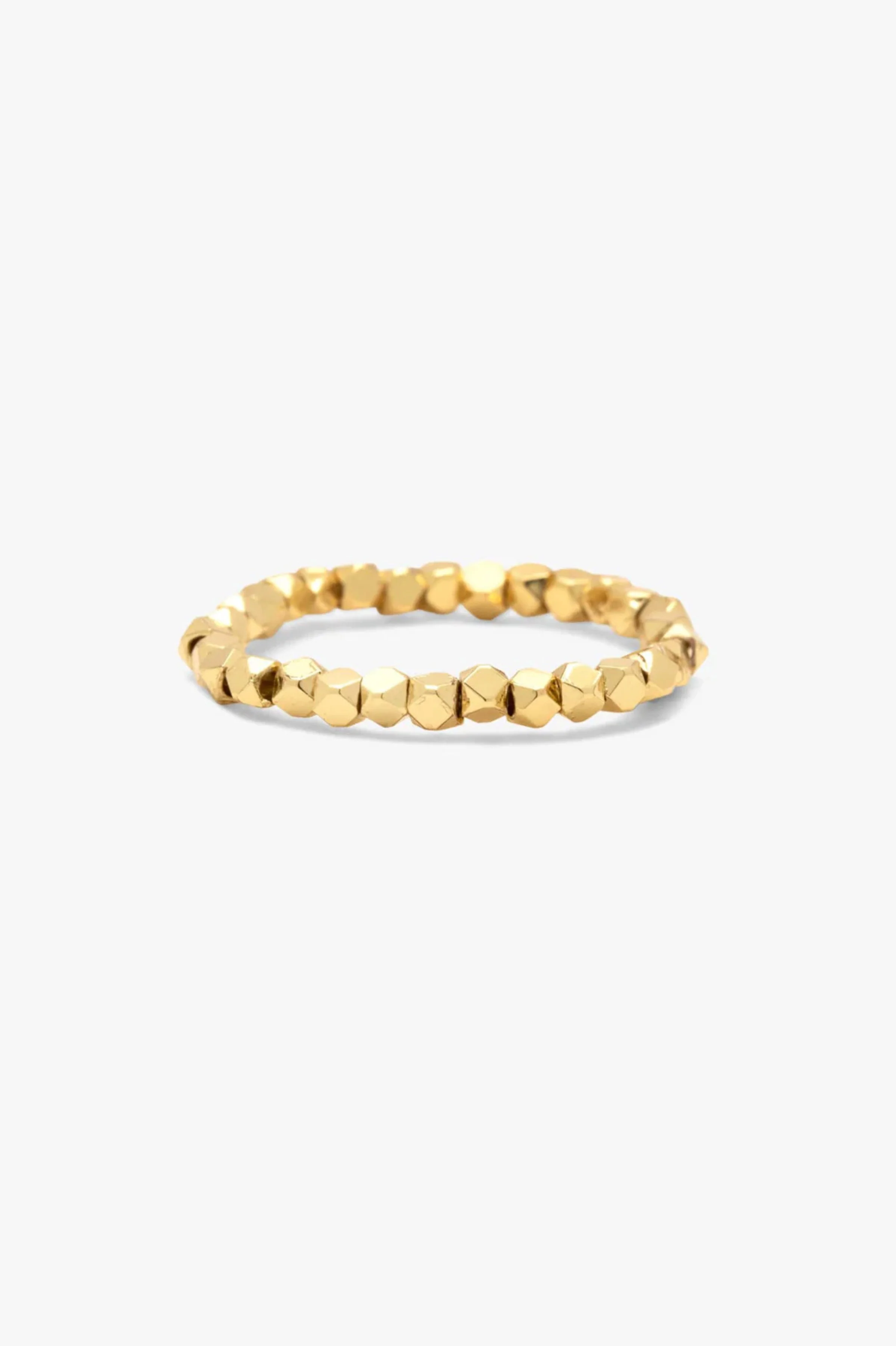 PURA VIDA - Faceted Gold Bead Stretch Ring