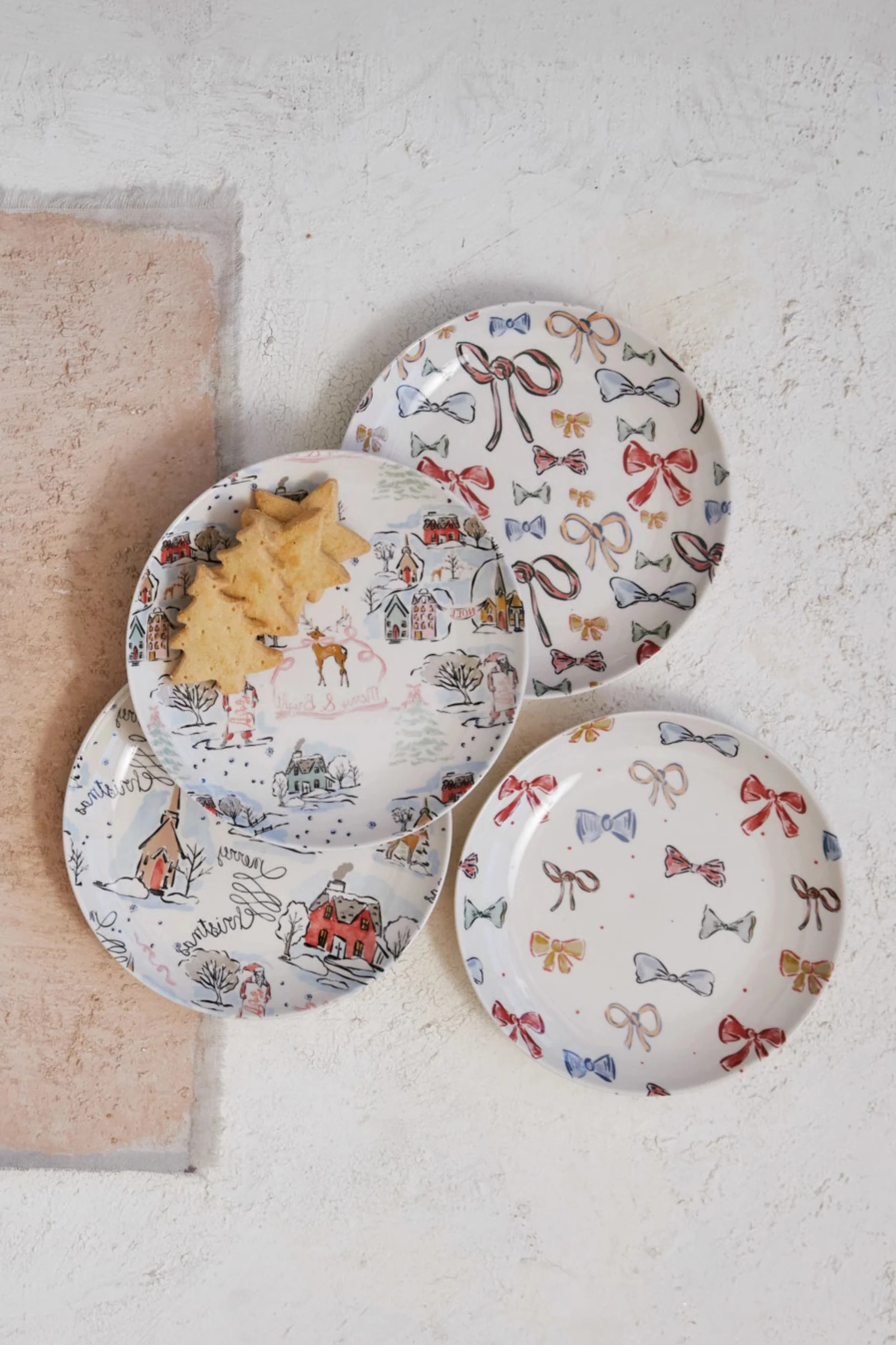 Stoneware Plate w/ Holiday Pattern, 4 Styles © - Image 2
