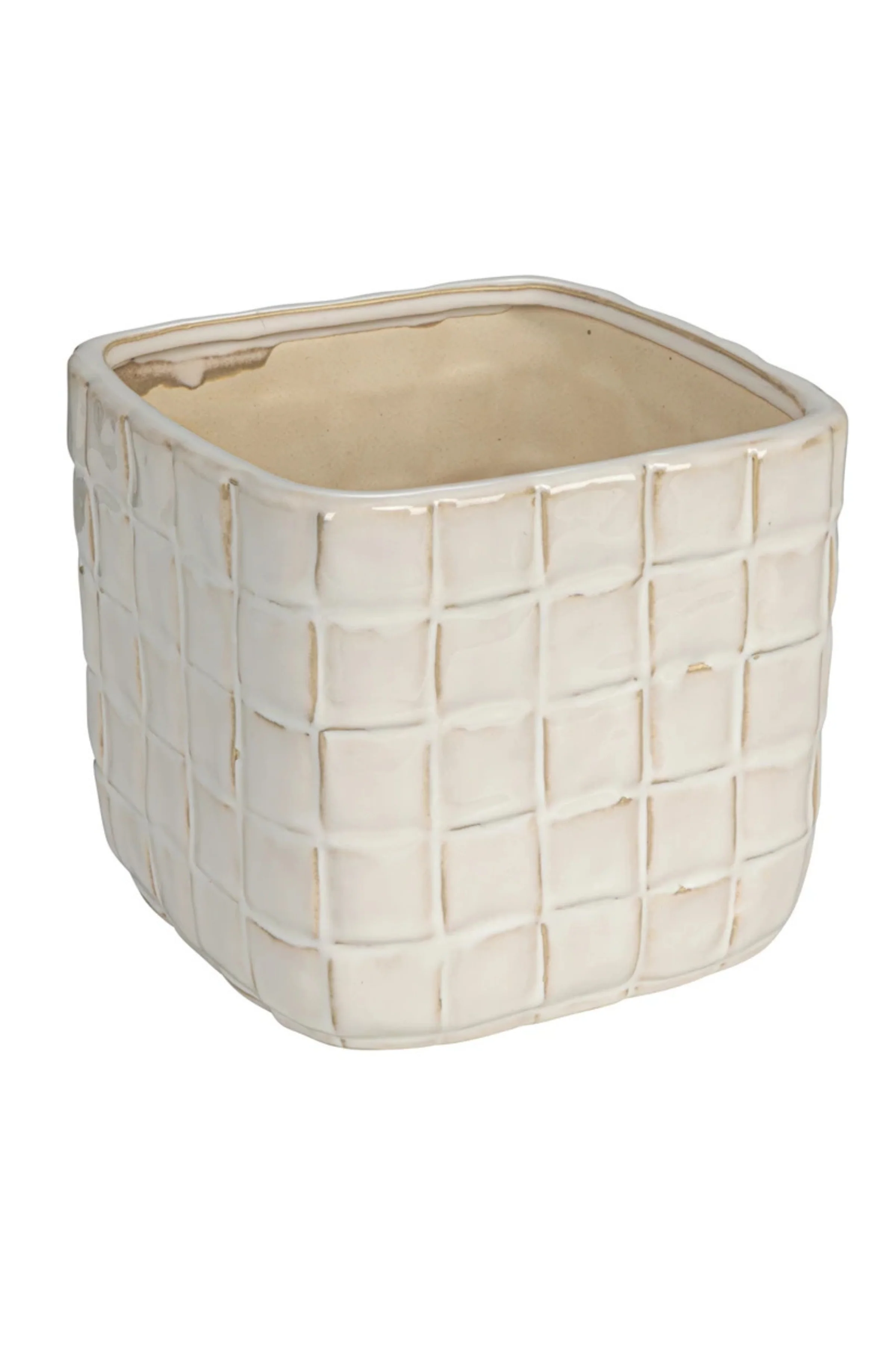 Stoneware Woven Planter